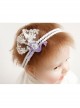 Cute Fashion White Lace Purple Swan Stretch Children Baby Girl Holiday Birthday Hairband