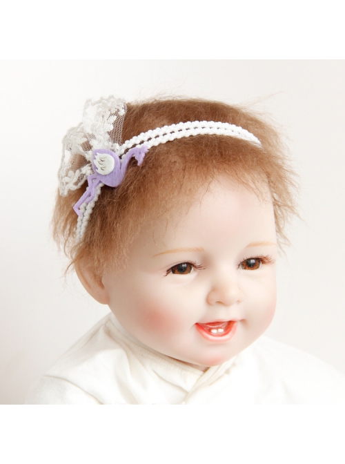 Cute Fashion White Lace Purple Swan Stretch Children Baby Girl Holiday Birthday Hairband