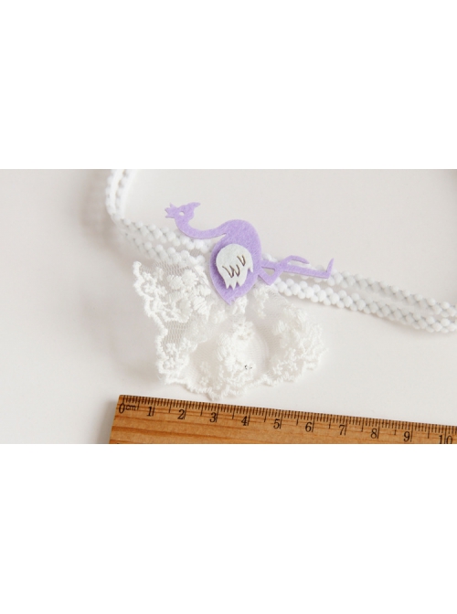 Cute Fashion White Lace Purple Swan Stretch Children Baby Girl Holiday Birthday Hairband