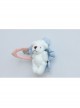 Fashion Cartoon Bear Blue Flowers Cute Pink BB Clip Girls Baby Birthday Hairpin