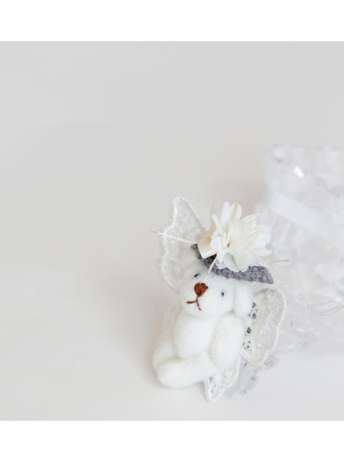 Fashion Cute White Lace Butterfly Bear Birthday Holiday Stretch Baby Girl Hairband