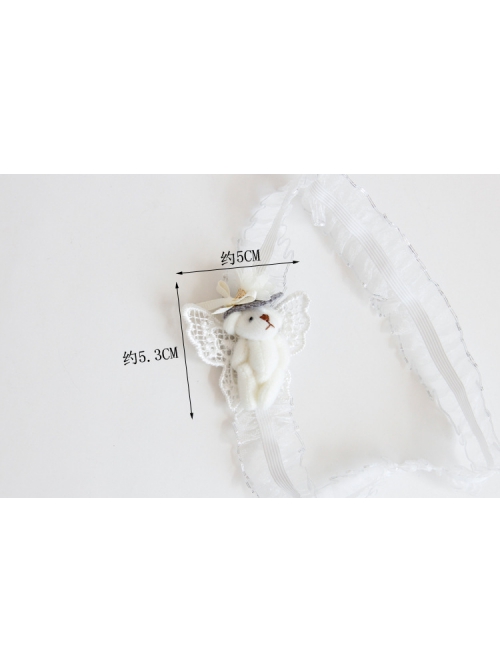 Fashion Cute White Lace Butterfly Bear Birthday Holiday Stretch Baby Girl Hairband