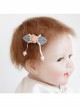 Cute Fashion Bows Pearls Pink Flowers Leaves Show Cute Girls Hairpins