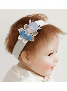 Fashion Cute Holiday Birthday White Lace Flower Cartoon Cute Girl Baby Hairband
