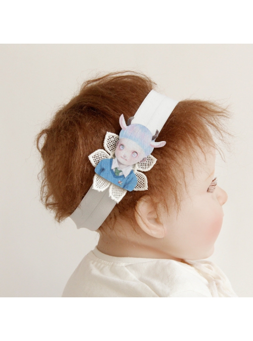 Fashion Cute Holiday Birthday White Lace Flower Cartoon Cute Girl Baby Hairband