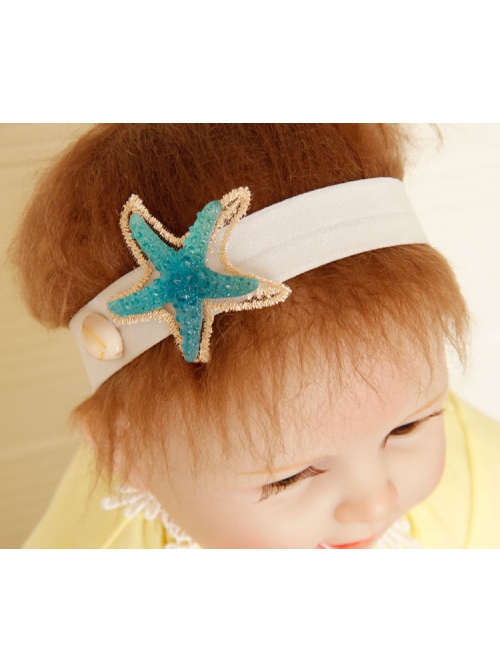 Fashion Cute Blue Starfish Shell Travel Vacation Baby Girl Elastic Hair Band