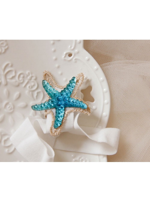 Fashion Cute Blue Starfish Shell Travel Vacation Baby Girl Elastic Hair Band