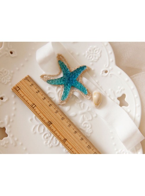 Fashion Cute Blue Starfish Shell Travel Vacation Baby Girl Elastic Hair Band
