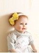 Fashion Birthday Holiday Cute White Lace Yellow Bow Flowers Baby Girls Hairband