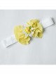 Fashion Birthday Holiday Cute White Lace Yellow Bow Flowers Baby Girls Hairband