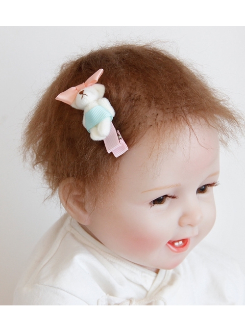 Bear Cartoon Fashion Cute Pink Bow Personality Handmade Girls Princess Hairpin