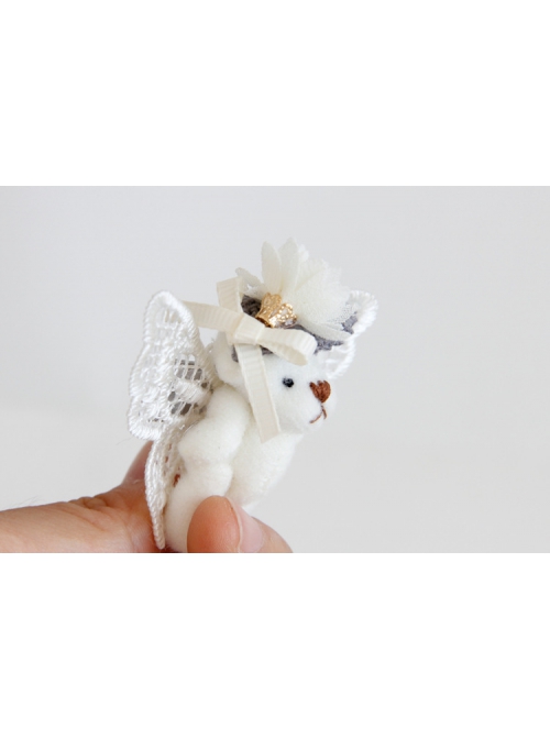 Cute Fashion White Lace Butterfly Bear Girl Birthday Party Hairpin