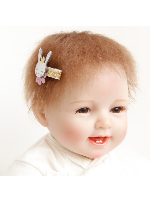 Fashion Cute Holiday Birthday Pink Crown Rabbit Lace Baby Girl Princess Hairpin