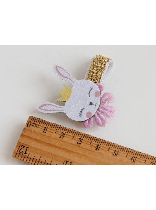 Fashion Cute Holiday Birthday Pink Crown Rabbit Lace Baby Girl Princess Hairpin