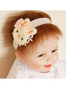 Cute Fashion Plush White Rabbit Lace Bow Baby Birthday Holiday Girls Hairband