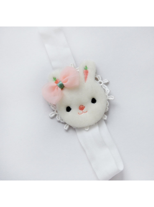Cute Fashion Plush White Rabbit Lace Bow Baby Birthday Holiday Girls Hairband