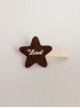 Children Fashion Cute Alloy Letters Fabric Brown Stars Cloth Hairpin