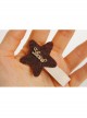 Children Fashion Cute Alloy Letters Fabric Brown Stars Cloth Hairpin