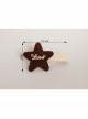 Children Fashion Cute Alloy Letters Fabric Brown Stars Cloth Hairpin