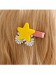 Casual Fashion White Lace Yellow Stars Girl Cute Holiday Birthday Hairpin