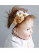 Cute Fashion Trend Cartoon Animal Brown Plush Dog White Flower Female Hair Band