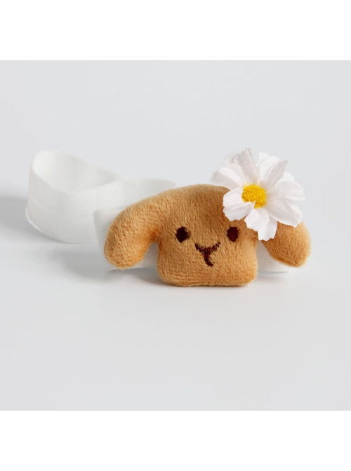 Cute Fashion Trend Cartoon Animal Brown Plush Dog White Flower Female Hair Band