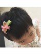 Embroidery Fashion Cartoon Pony Pink Bow Edging Baby Child Cute Hairpin