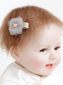 Dreamy Fashion Cute Net Yarn Flowers Girls Baby Birthday Fabric Half-Wrapped Hairpin