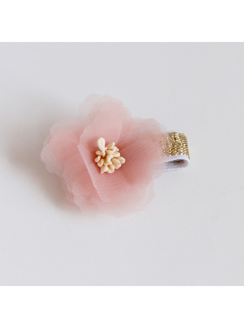 Dreamy Fashion Cute Net Yarn Flowers Girls Baby Birthday Fabric Half-Wrapped Hairpin