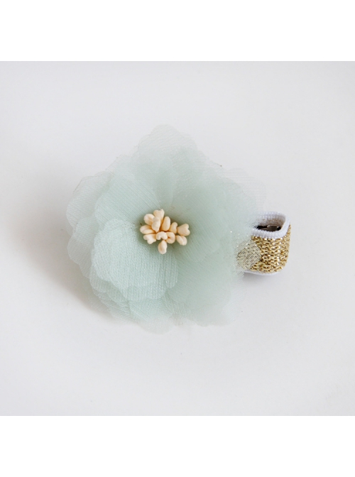 Dreamy Fashion Cute Net Yarn Flowers Girls Baby Birthday Fabric Half-Wrapped Hairpin