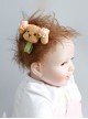 Cartoon Fashion Pink Flower Brown Plush Dog Baby Girl Cute Hairpin