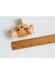 Cartoon Fashion Pink Flower Brown Plush Dog Baby Girl Cute Hairpin