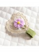 Fashion Cute Retro Christmas Golden Lace Love Purple Flowers Girl Baby Green Hairpin