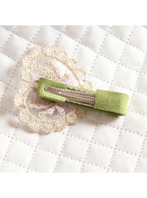 Fashion Cute Retro Christmas Golden Lace Love Purple Flowers Girl Baby Green Hairpin