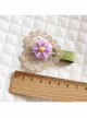 Fashion Cute Retro Christmas Golden Lace Love Purple Flowers Girl Baby Green Hairpin