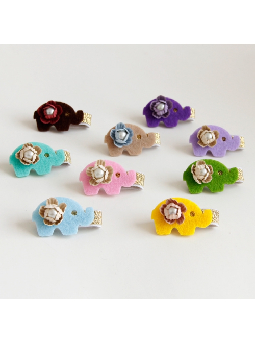Baby Elephant Baby Flower Pearl Fashion Trend Holiday Birthday Cute Baby Girl Hairpin
