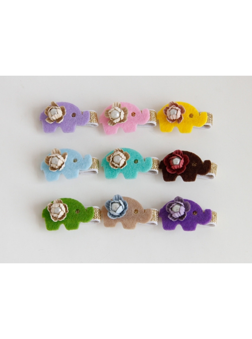 Baby Elephant Baby Flower Pearl Fashion Trend Holiday Birthday Cute Baby Girl Hairpin