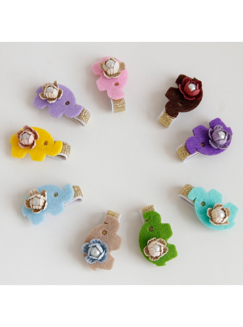 Baby Elephant Baby Flower Pearl Fashion Trend Holiday Birthday Cute Baby Girl Hairpin