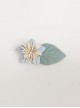 Handmade Fashion Cute Blue Flowers Green Leaves Child Girl Hairpin