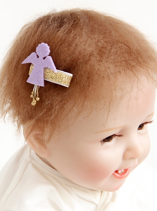 Cute Fashion Simple Little Angel Golden Flower Core Baby Girl Christmas Thanksgiving Hairpin