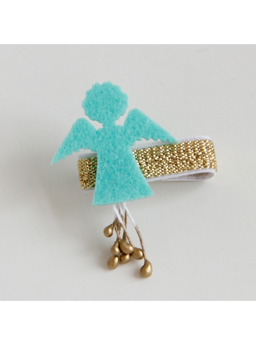 Cute Fashion Simple Little Angel Golden Flower Core Baby Girl Christmas Thanksgiving Hairpin