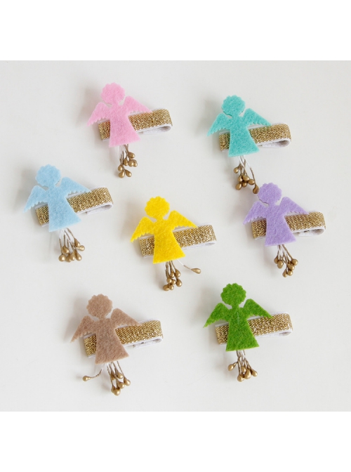 Cute Fashion Simple Little Angel Golden Flower Core Baby Girl Christmas Thanksgiving Hairpin