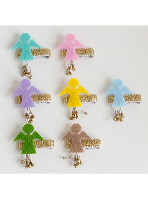 Cute Fashion Simple Little Angel Golden Flower Core Baby Girl Christmas Thanksgiving Hairpin