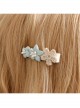 Light Green Flowers White Pearls Golden Lace Simple Fashion Baby Girls Cute Birthday Hairpin