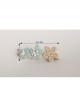 Light Green Flowers White Pearls Golden Lace Simple Fashion Baby Girls Cute Birthday Hairpin