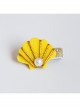 Fabric Fashion Cute Shell Pearl Golden Lace Girls Baby Seaside Travel Hairpin