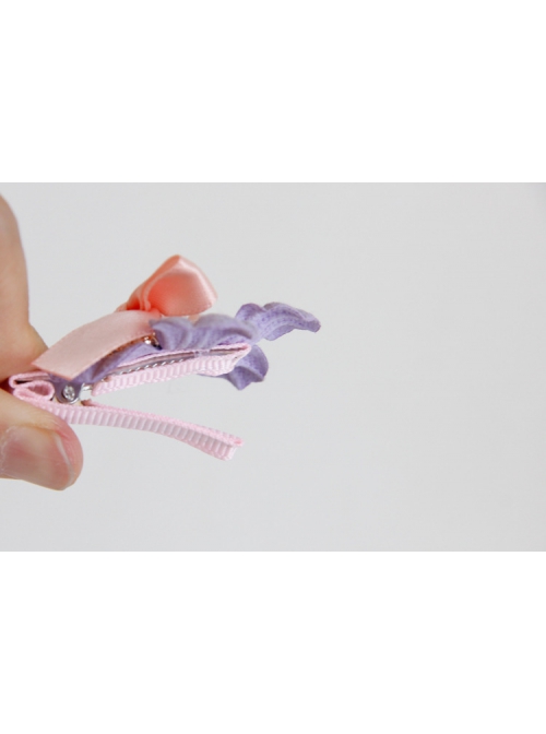 Pearl Pink Bow Purple Flower Lady Princess Fashion Cute Baby Little Girl Hairpin