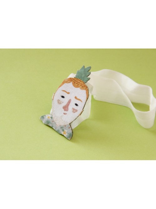Cartoon Pineapple Head Portrait Fashion Cute Personality Baby Girl Elastic Hair Band