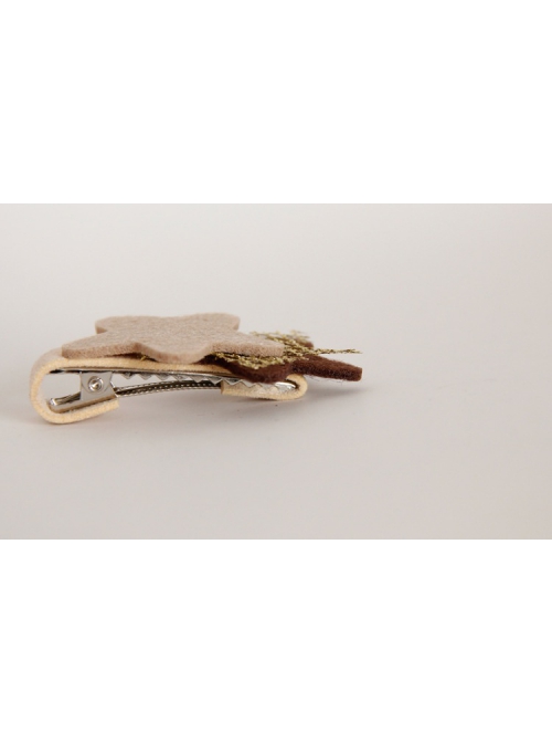Baby Girl Fashion Cute Golden Grid Coffee Color Stars Retro Hairpin