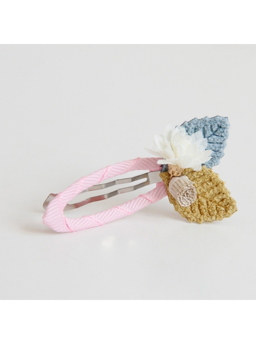 Cute Fashion Elegant Colored Leaves Flowers Children Little Girls Baby Hairpin